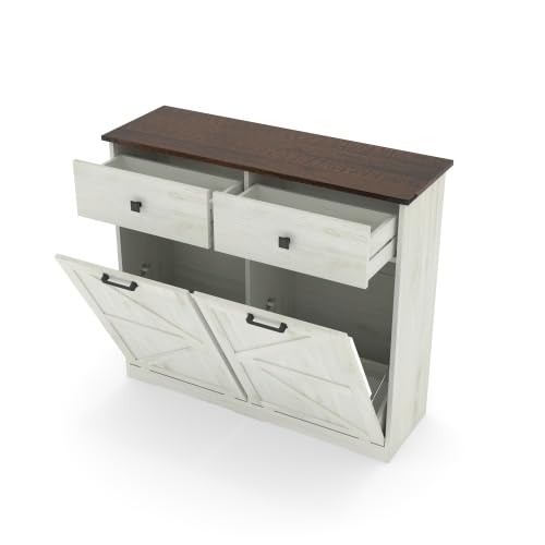 20 Gallon Tilt Out Trash Can Cabinet with Drawer V841