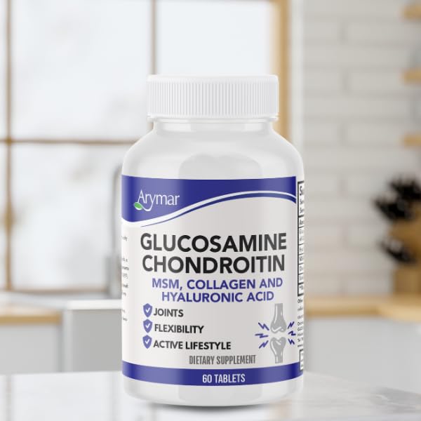 Glucosamine, Chondroitin, MSM, Collagen & Hyaluronic Acid Supplement 60 Tablets I680