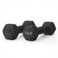 10 LBS Black Neoprene Hex Dumbbells J831