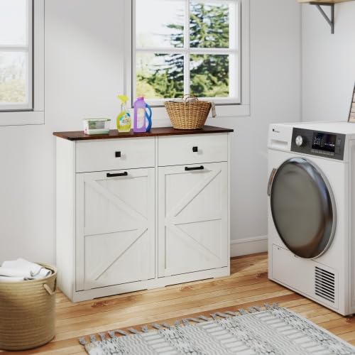 20 Gallon Tilt Out Trash Can Cabinet with Drawer V841