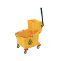 Yellow 35 Quart Rectangular Mop Bucket on Wheels Y998758