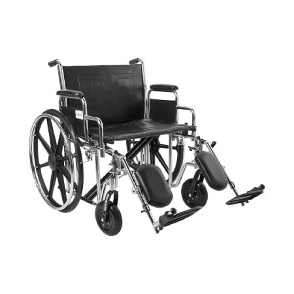 24" Bariatric Wheelchair, Steel Frame, Black, 450 Lb. Capacity D96821
