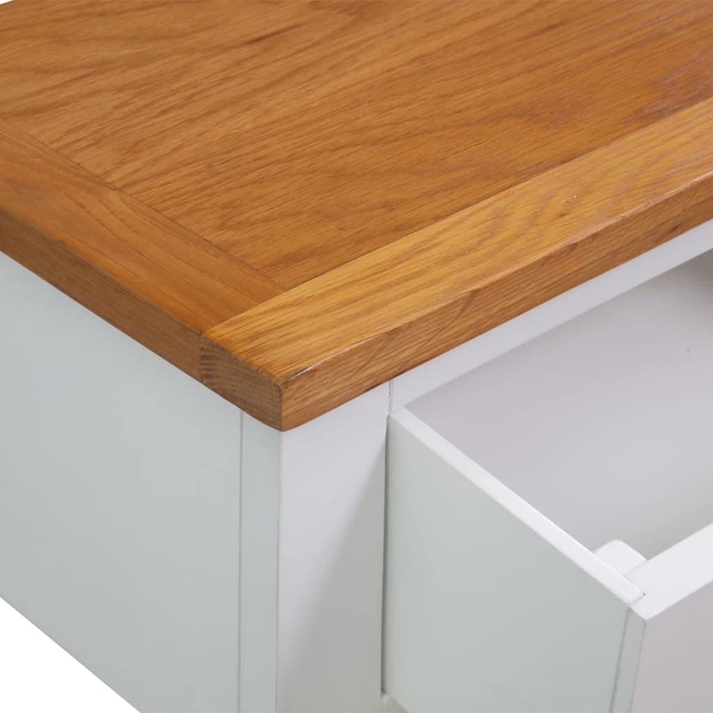 Solid Oak and Acacia Wood Console Table with Two Drawers and Shelf Z245