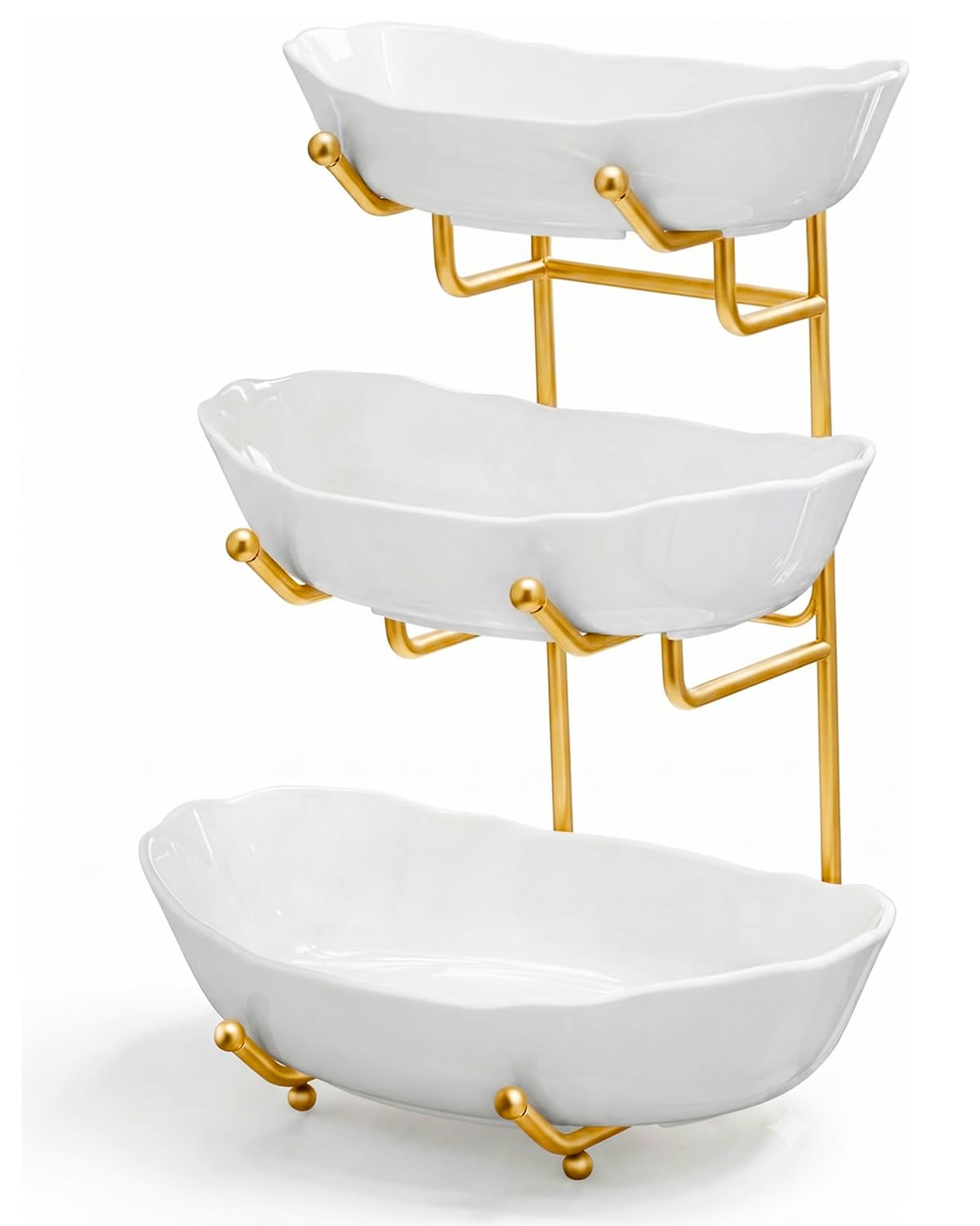 3 Tier Ceramic Fruit Bowl with Stand F678