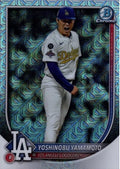 2025 Bowman Chrome Yoshinobu Yamamoto Mega Box Mojo Refractor Baseball Trading Card #76 K587007