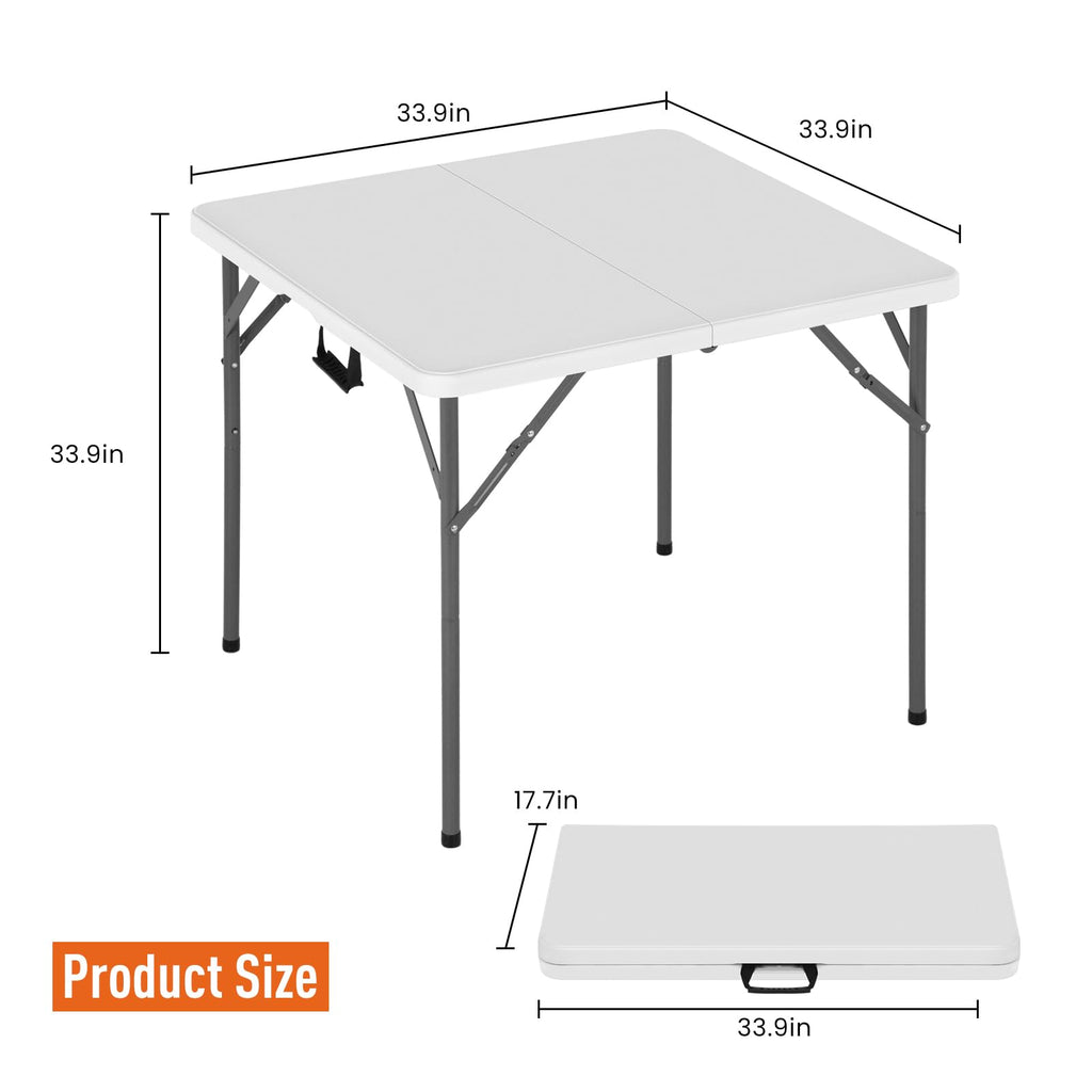 34 Inch Square Folding Table White D84170
