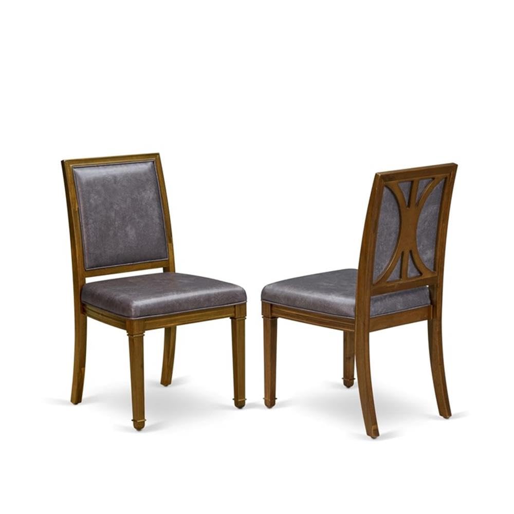 9-Piece Acacia Wood Dining Set with Removable Leaf Table and 8 Dark Grey PU Leather Chairs U44603