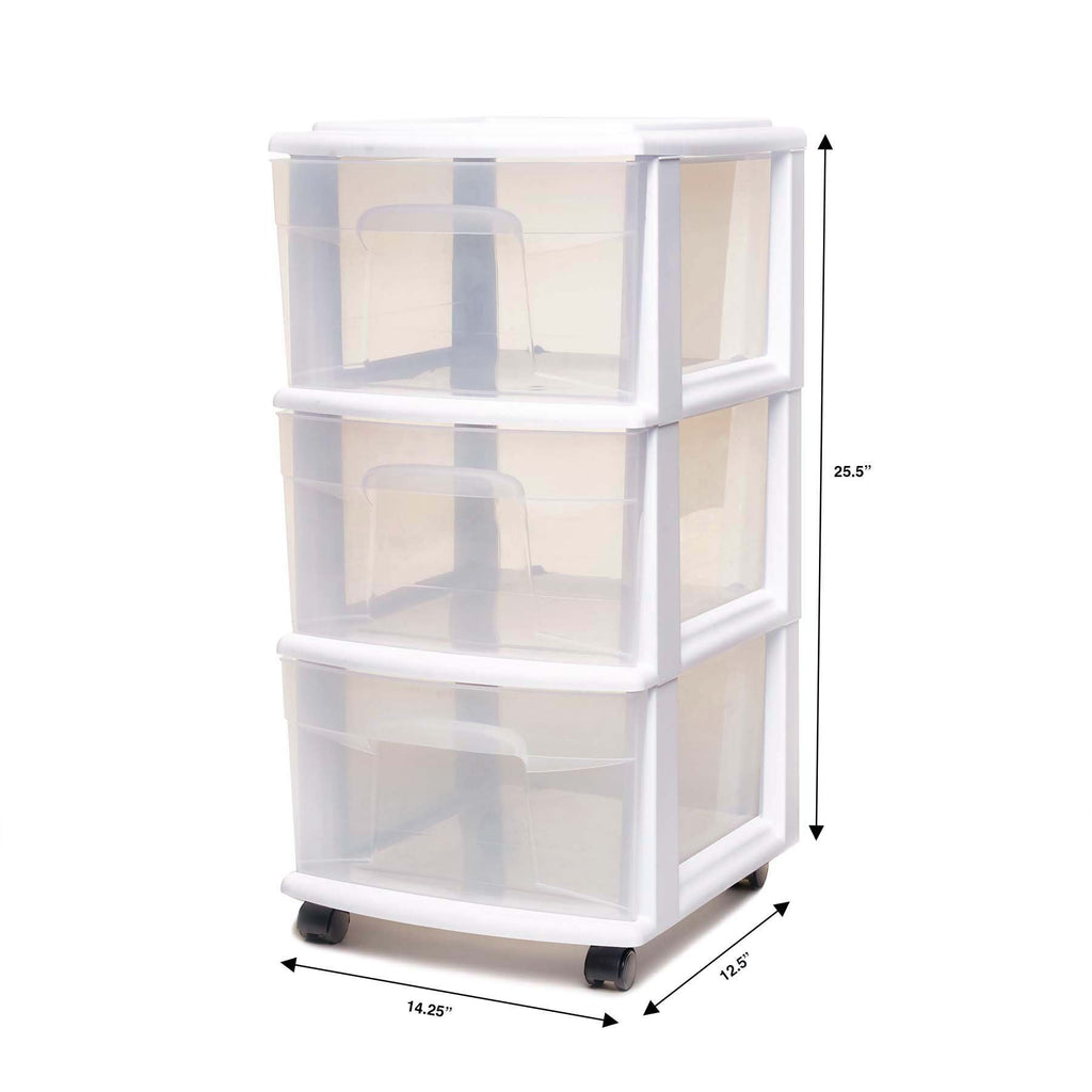 3-Drawer Cart White H2448