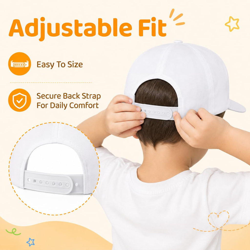 White Adjustable Baseball Caps W6005