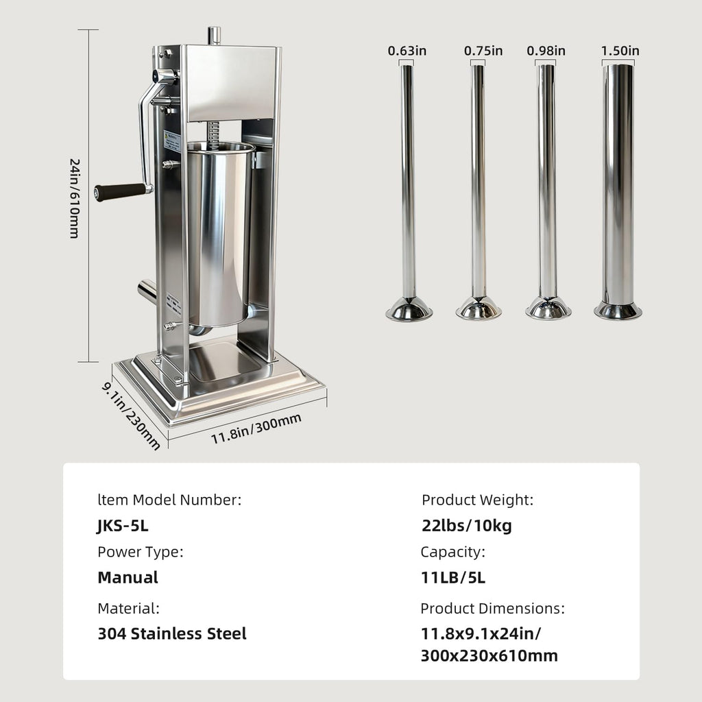11LBS/5L Vertical Sausage Stuffer P6337