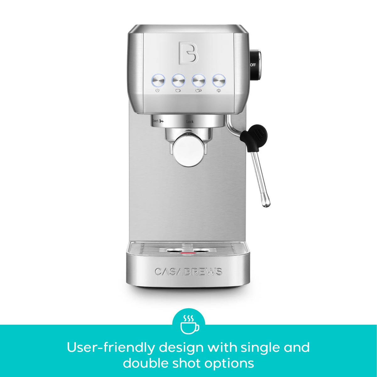 Stainless Steel Espresso Machine with Steam Wand C42642