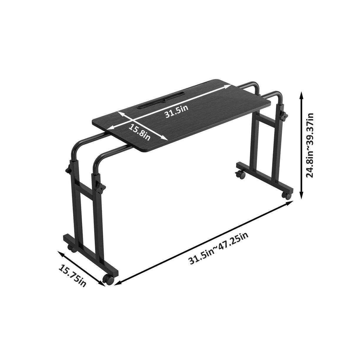 Adjustable Overbed Table with Wheels X516