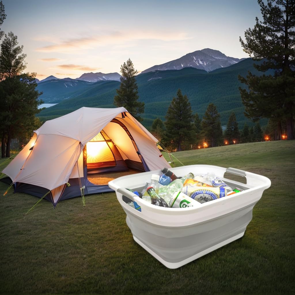 Collapsible Plastic Laundry Basket Set of 2 A111