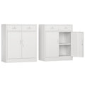 White Metal Storage Cabinet with 2 Drawers Y29218