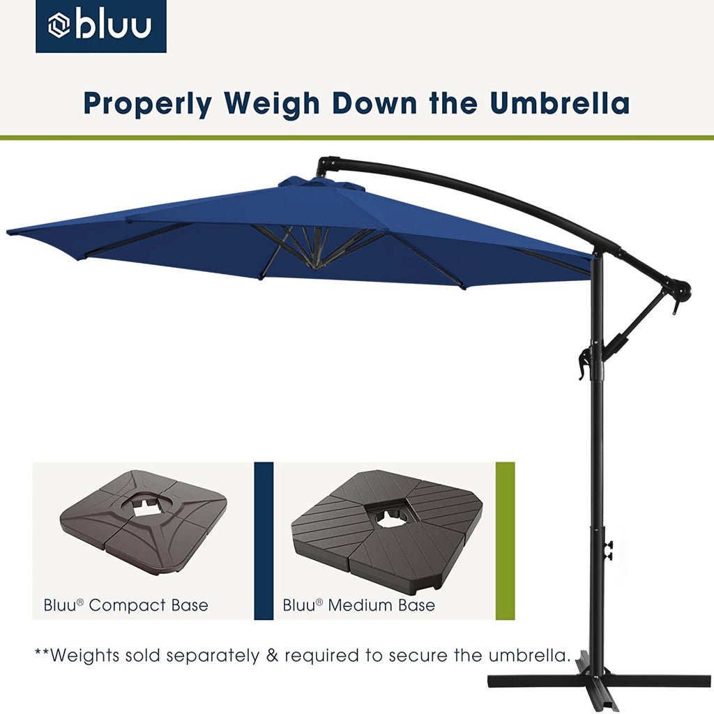 10 FT Navy Blue Patio Offset Umbrella M482