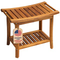 22" Teak Wood Shower Bench with Shelf & Handles C54059
