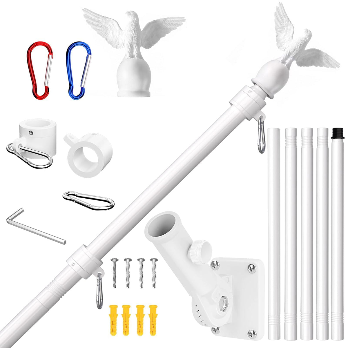 6FT Stainless Steel Flagpole Kit Q1347