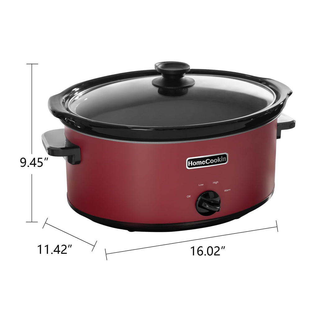 7 Quart Oval Manual Slow Cooker with 3 Cooking Settings E5058