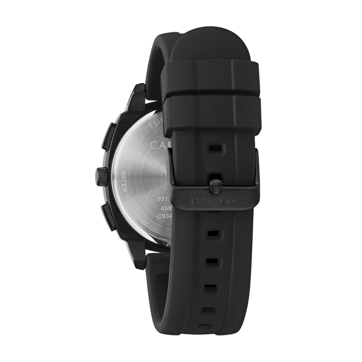 Sport Chronograph Mens Watch Stainless Steel Black Silicone Strap R3855