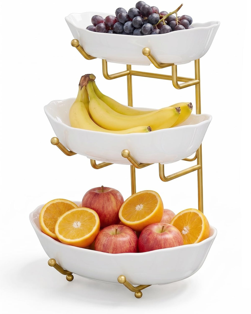 3 Tier Ceramic Fruit Bowl with Stand F678