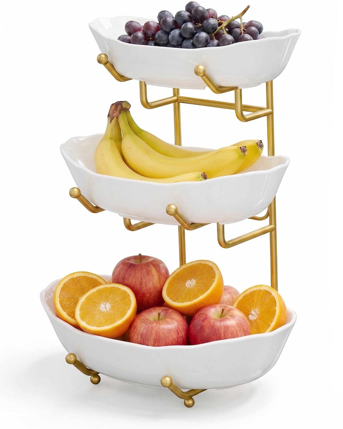 3 Tier Ceramic Fruit Bowl with Stand F678