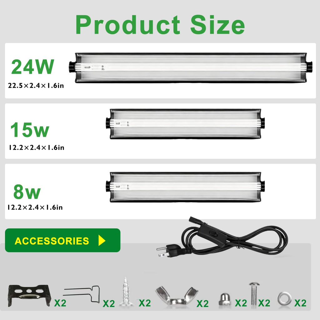 15W T5 HO UVB Terrarium Hood with Detachable Curved Reflector I7013