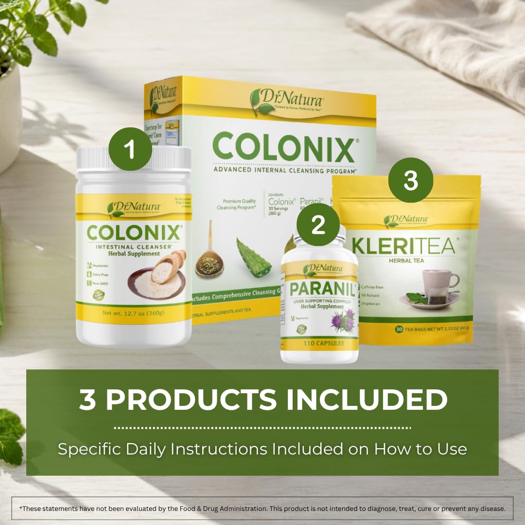 Whole Psyllium Husk Fiber Powder Herbal Capsules & Tea 30 Day Colon Cleanse Kit Q29515