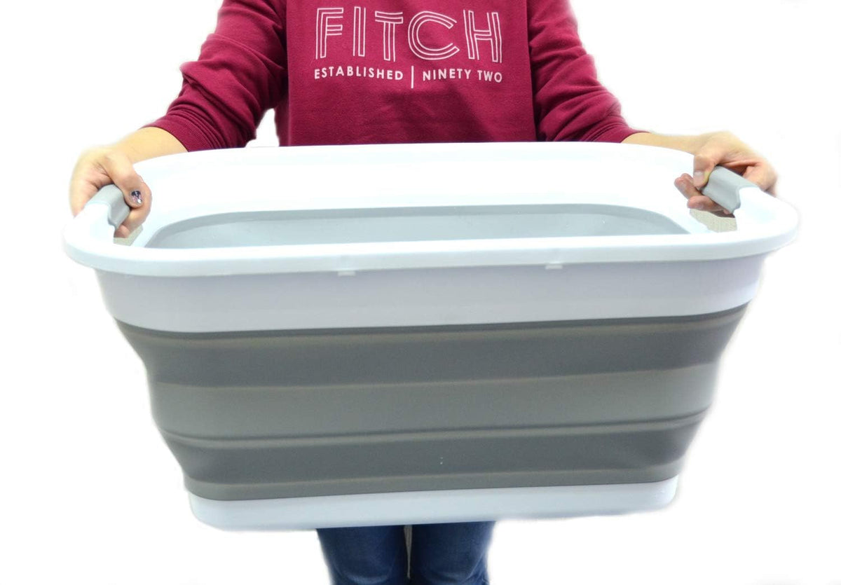Collapsible Plastic Laundry Basket Set of 2 A111