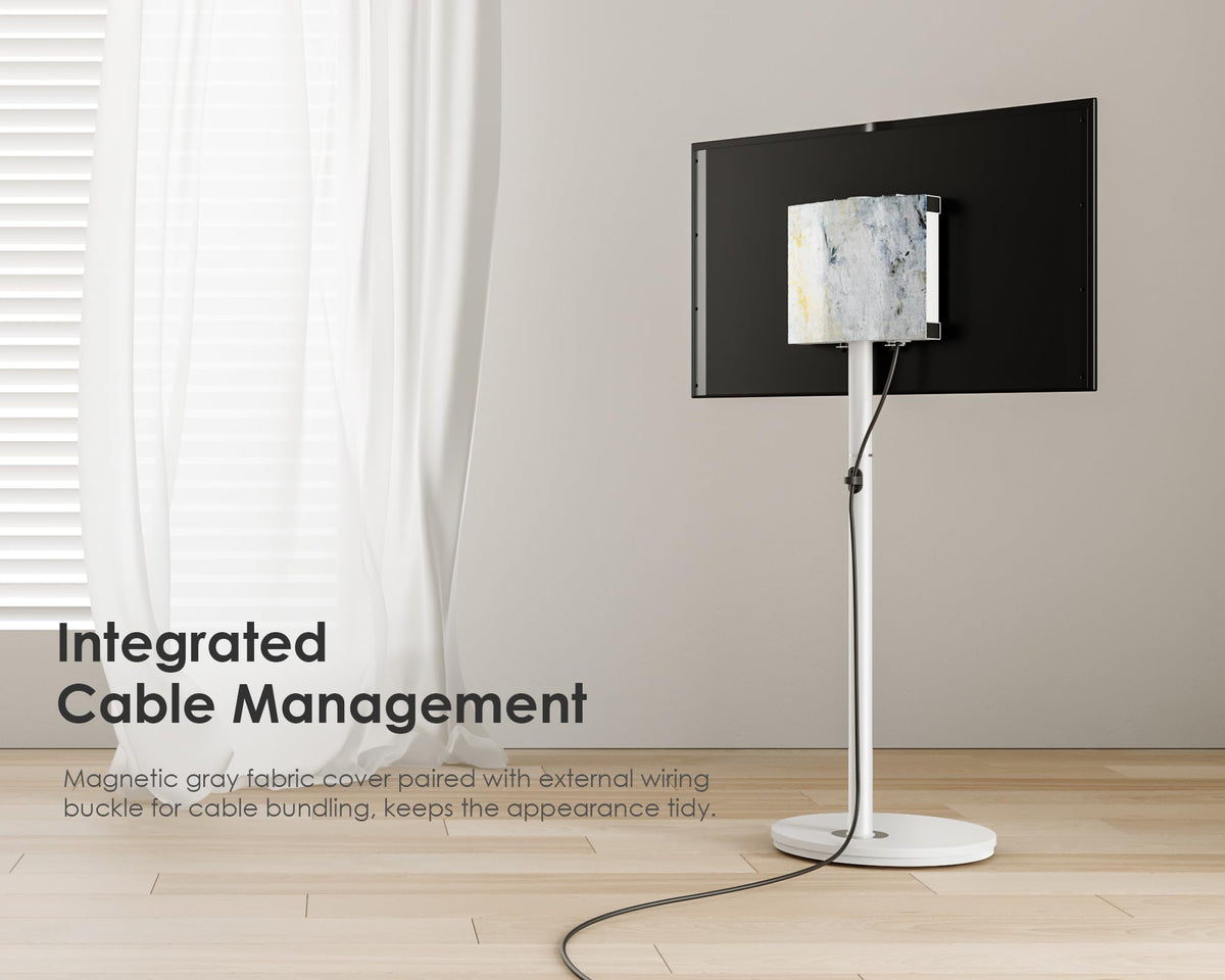 Small Rolling TV Cart for 24-48 Inch TVs, White R7238
