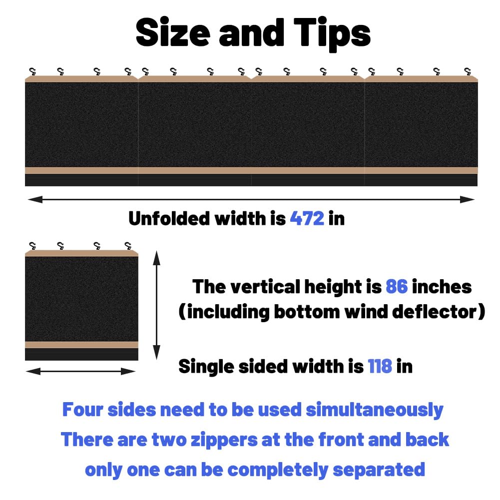 10x10 Mosquito Netting with Zipper Door and Wind Deflector T7696
