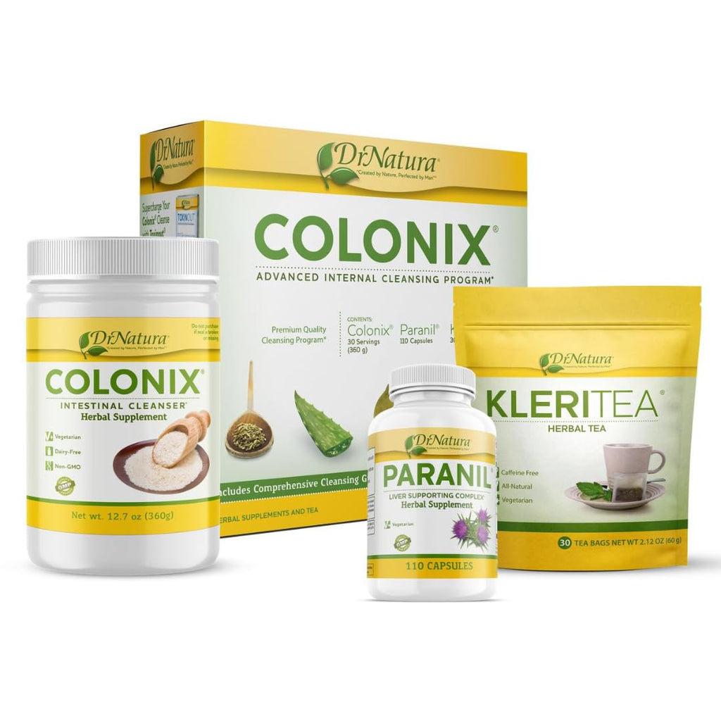 Whole Psyllium Husk Fiber Powder Herbal Capsules & Tea 30 Day Colon Cleanse Kit Q29515