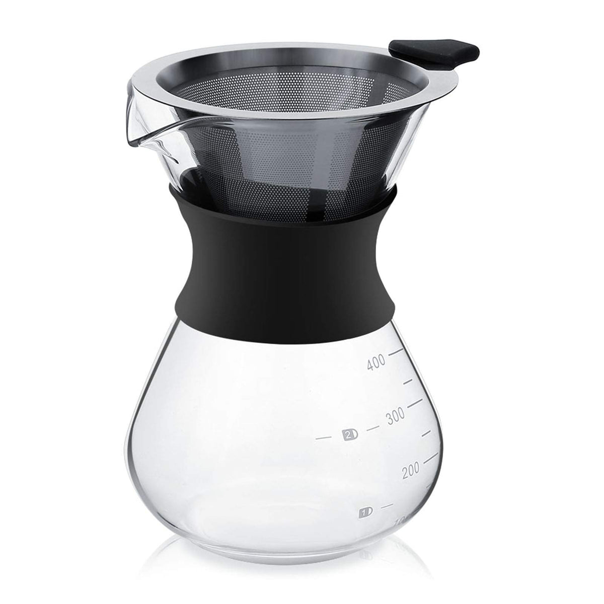 Pour Over Coffee Maker, Paperless Glass Dripper 400ML H99694