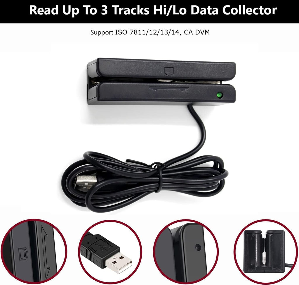 USB Magnetic Stripe 3-Track POS Credit Card Reader S685168