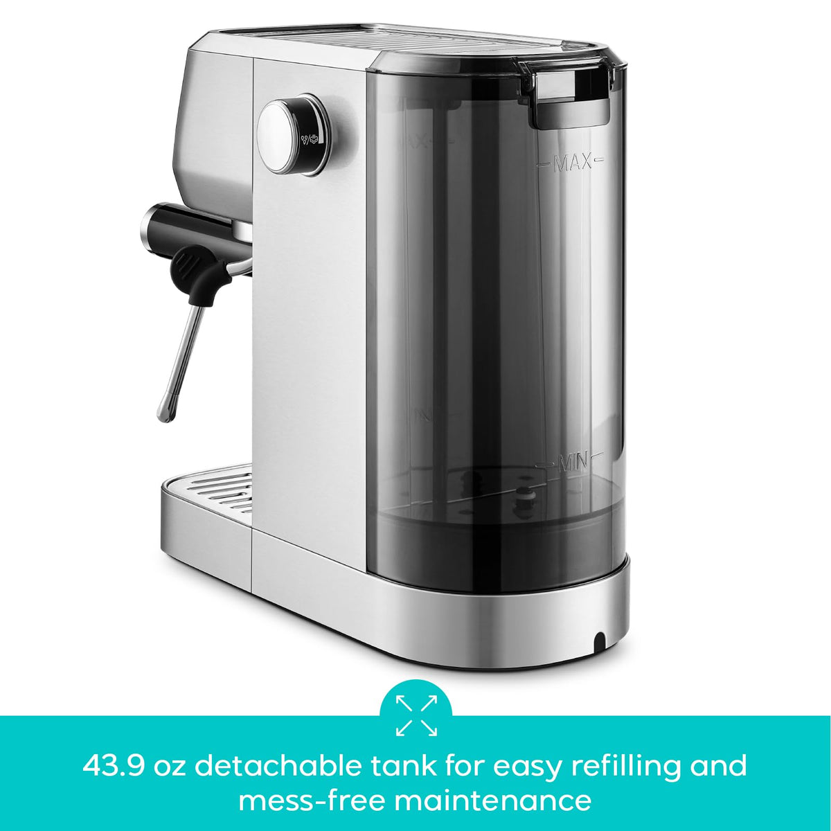 Stainless Steel Espresso Machine with Steam Wand C42642