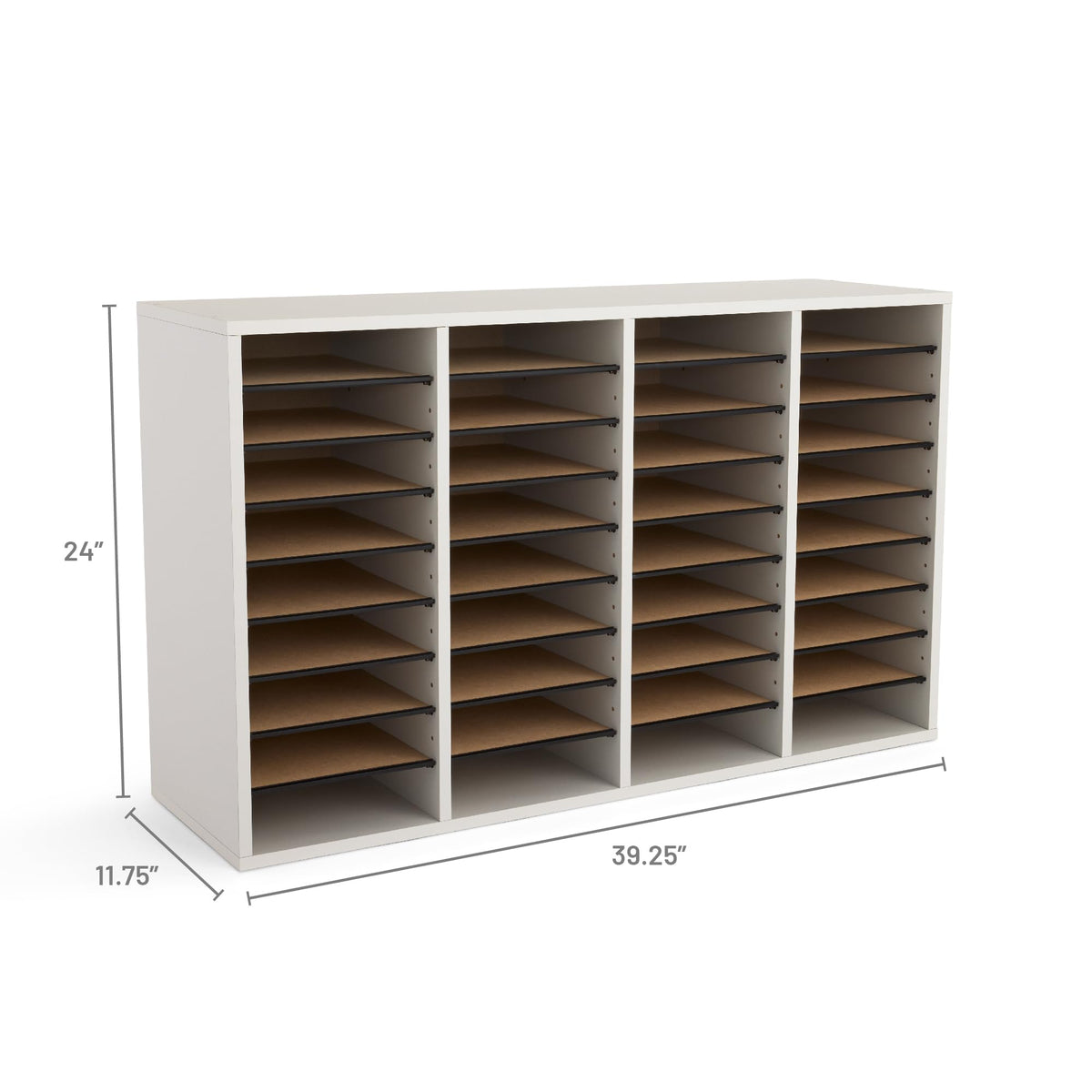 36 Compartments Wood Literature Organizer V7632