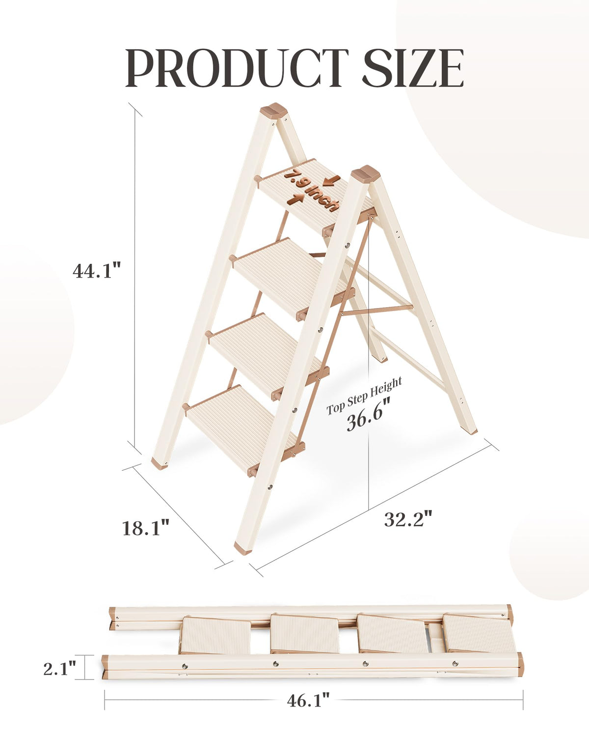 4 Step Ladder with Anti-Slip Wide Pedal P8374