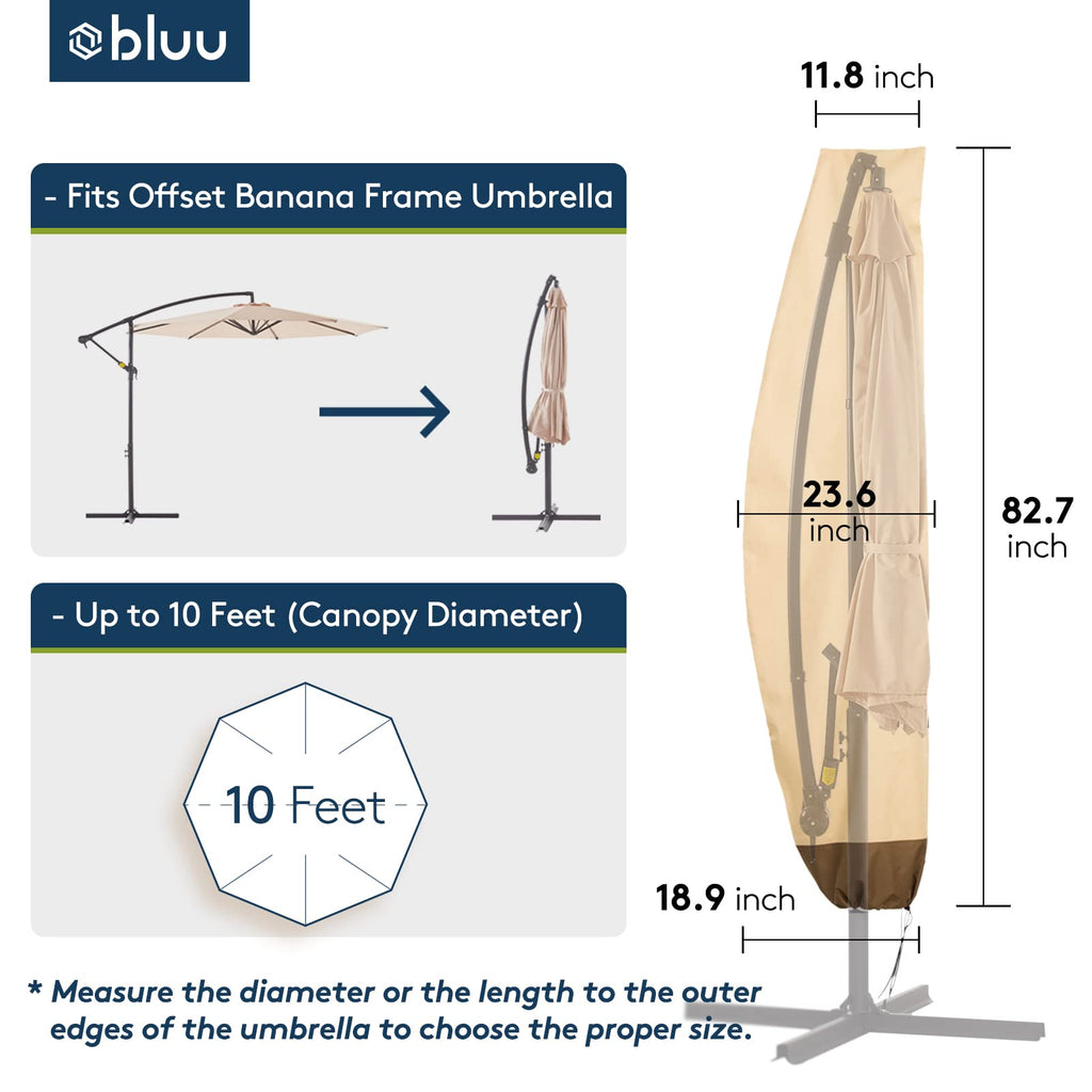 10 FT Navy Blue Patio Offset Umbrella M482