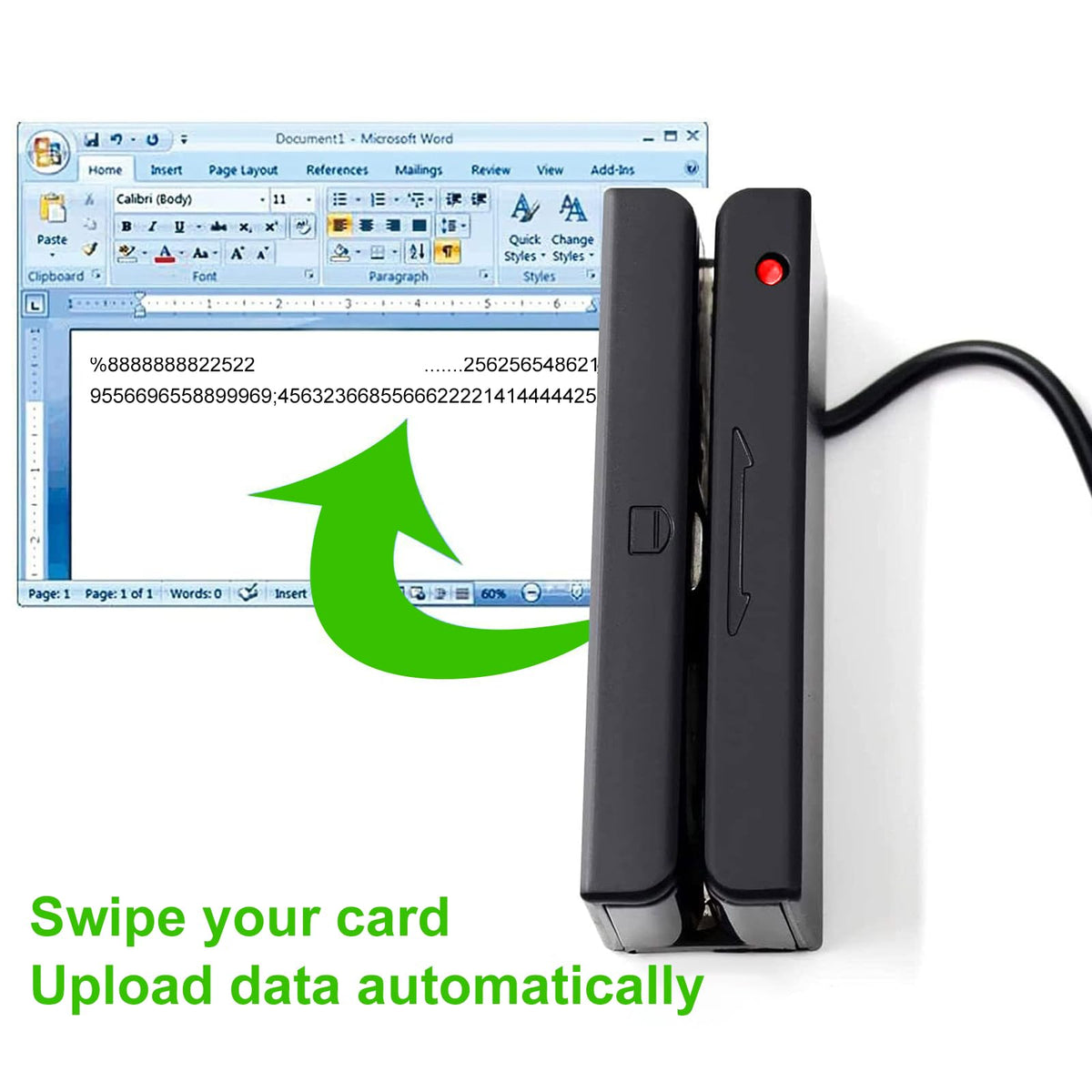USB Magnetic Stripe 3-Track POS Credit Card Reader S685168