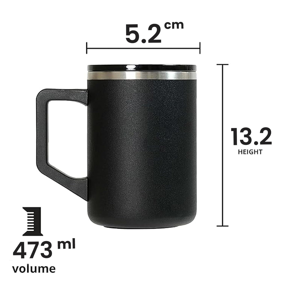 16oz Insulated Stainless Steel Coffee Mug with Lid F61825