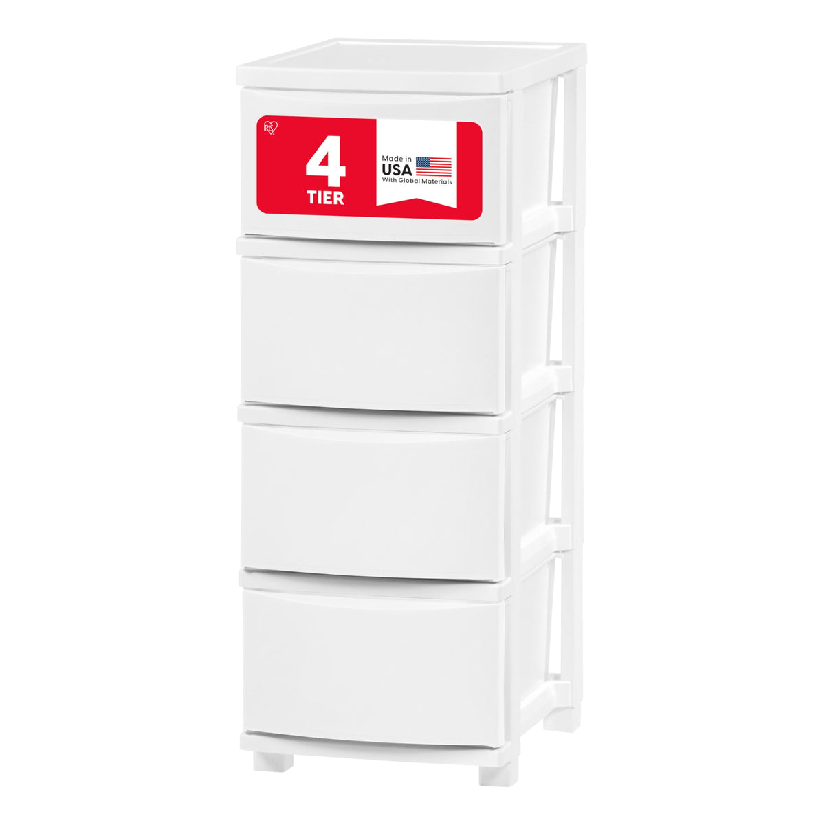 White 4 Drawer Slim Narrow Storage Organizer U9489