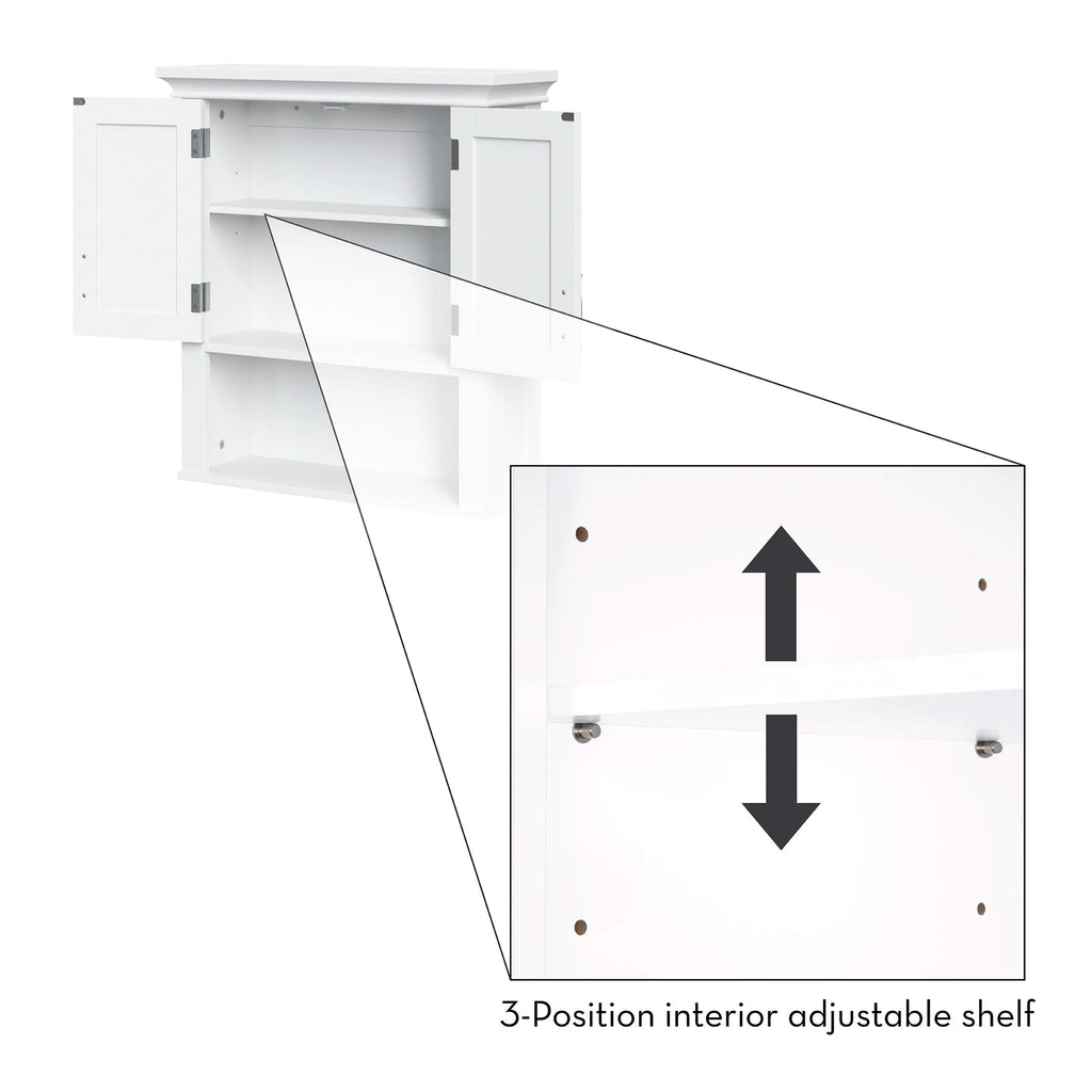 White Two-Door Wall Mount Medicine Cabinet J978372