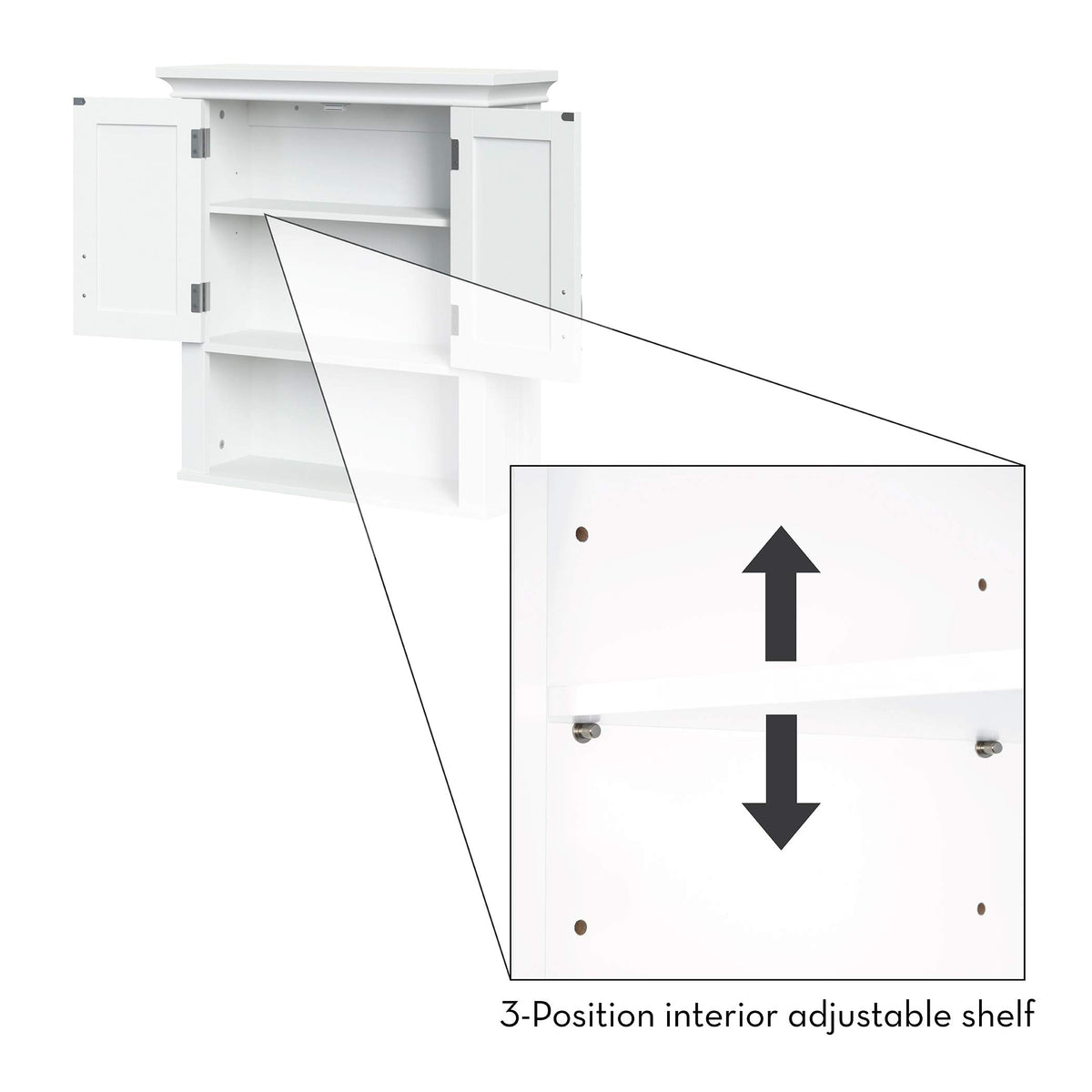 White Two-Door Wall Mount Medicine Cabinet J978372