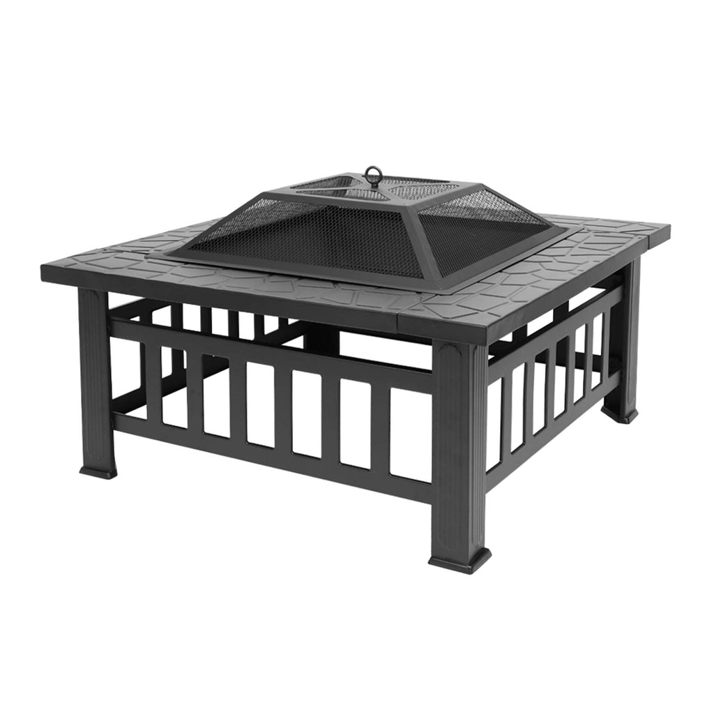 32" Wood Burning Metal Fire Pit with Poker W723808