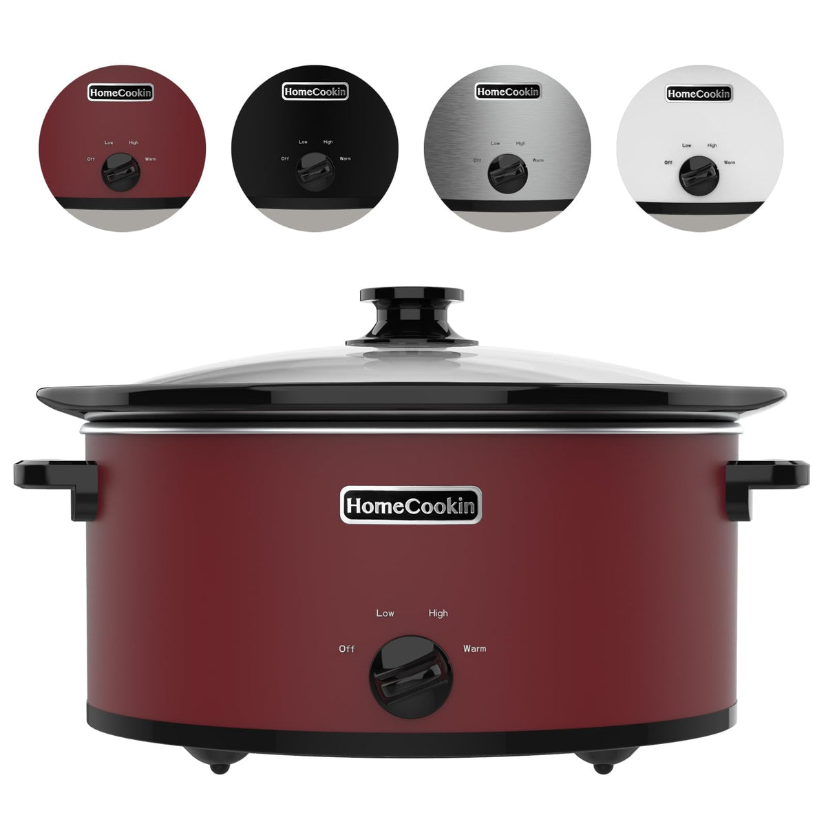 7 Quart Oval Manual Slow Cooker with 3 Cooking Settings E5058