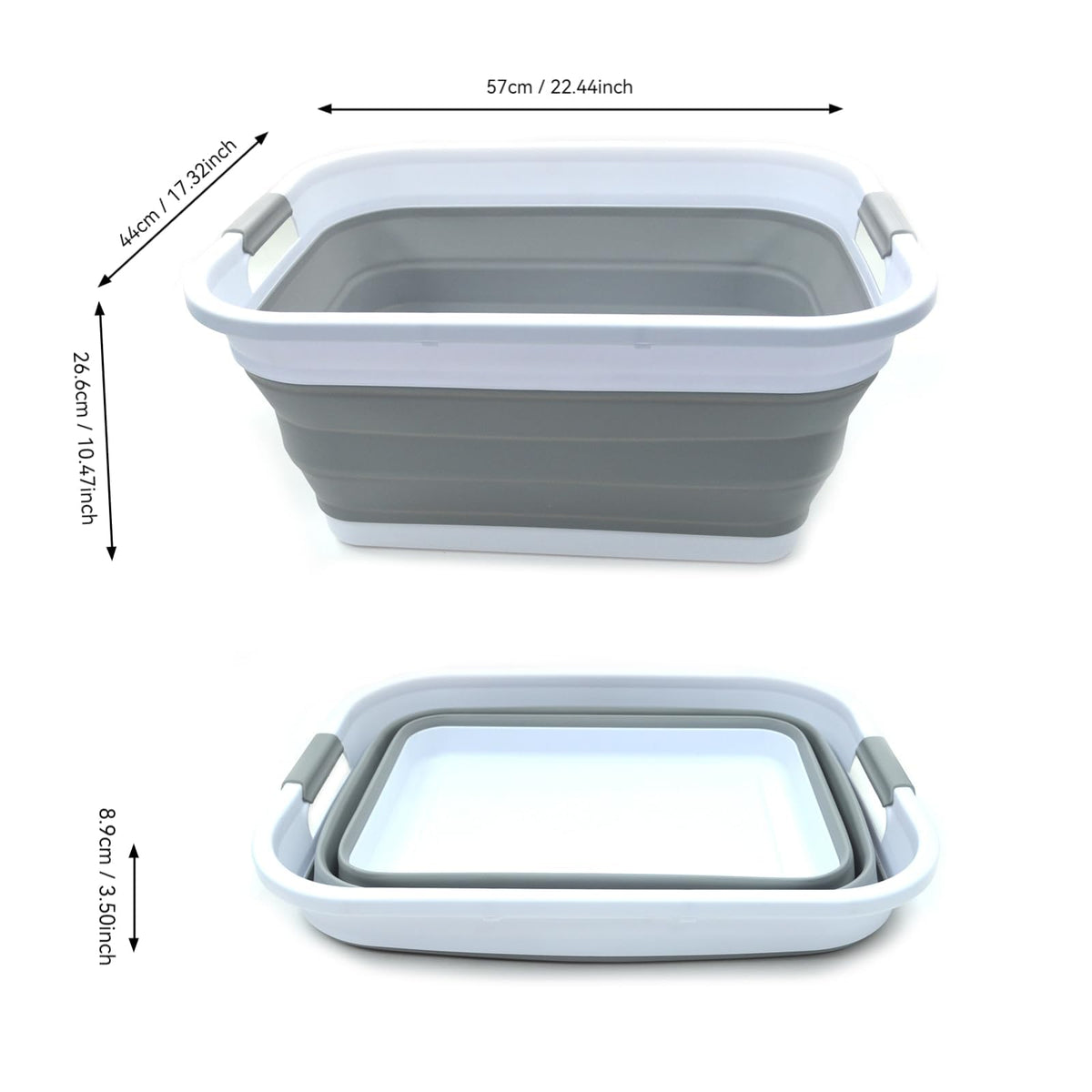 Collapsible Plastic Laundry Basket Set of 2 A111