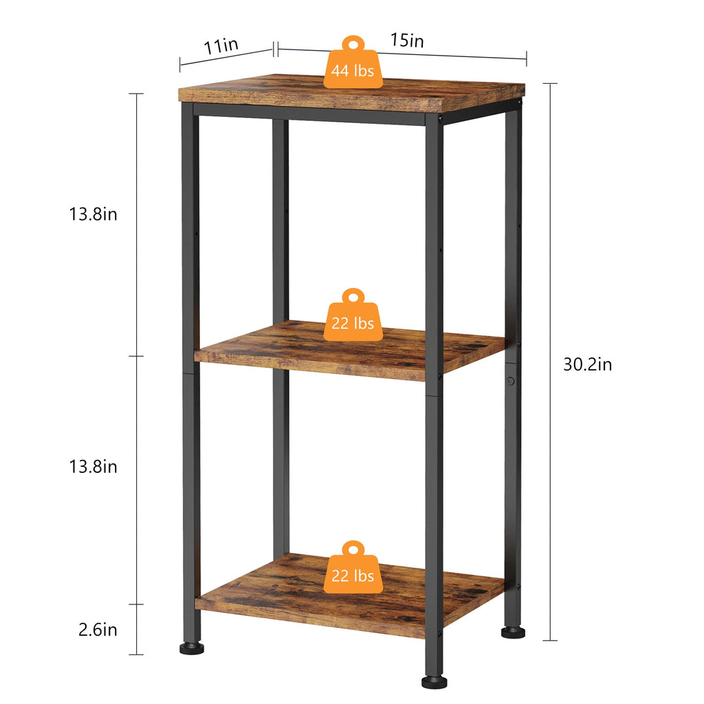 3-Tier Side Table with Adjustable Shelf K6848
