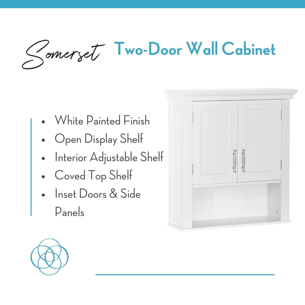 White Two-Door Wall Mount Medicine Cabinet J978372