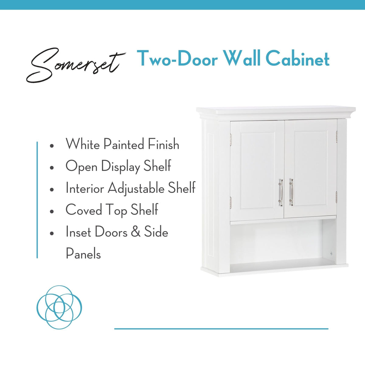 White Two-Door Wall Mount Medicine Cabinet J978372