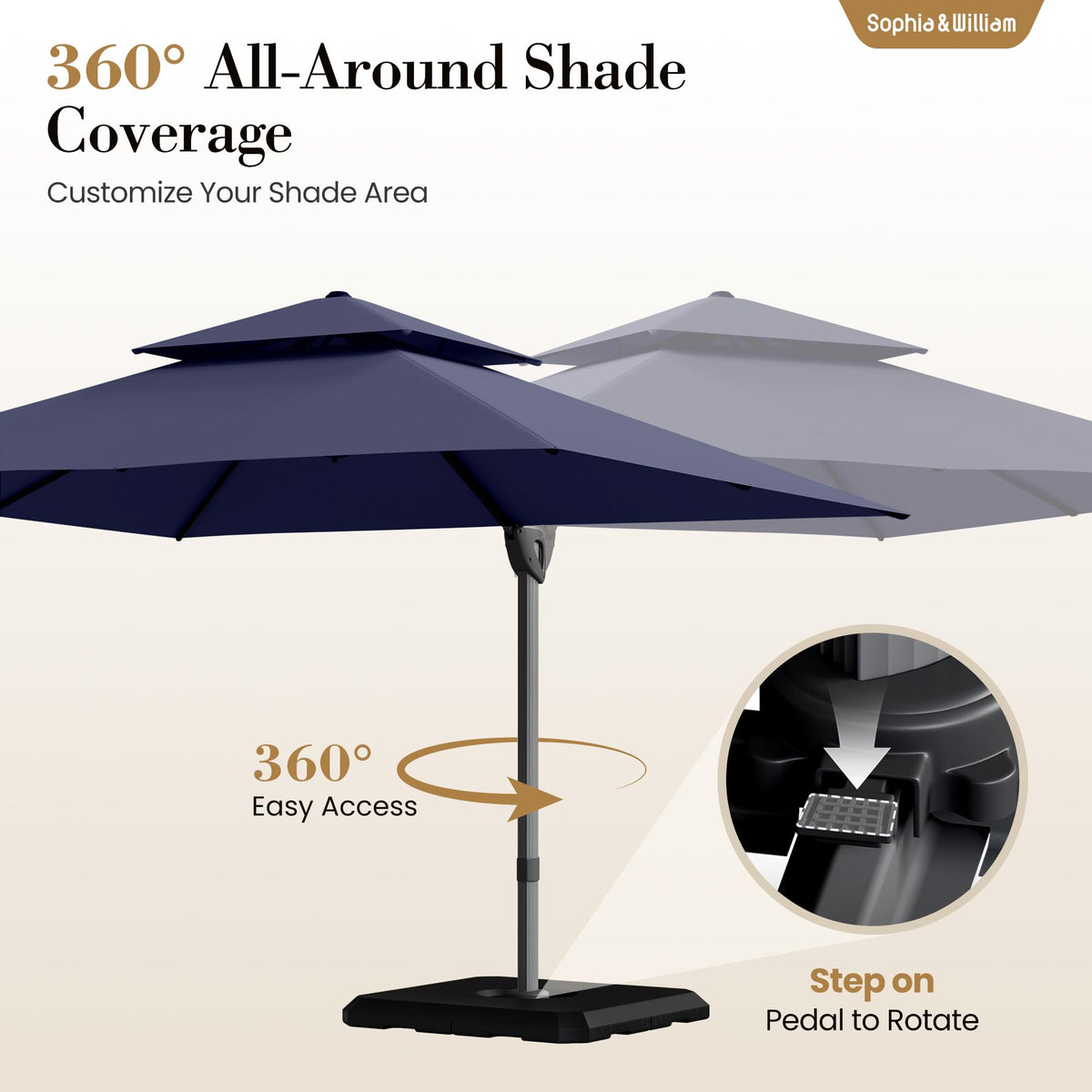 12ft Cantilever Patio Umbrella with Base Y291448