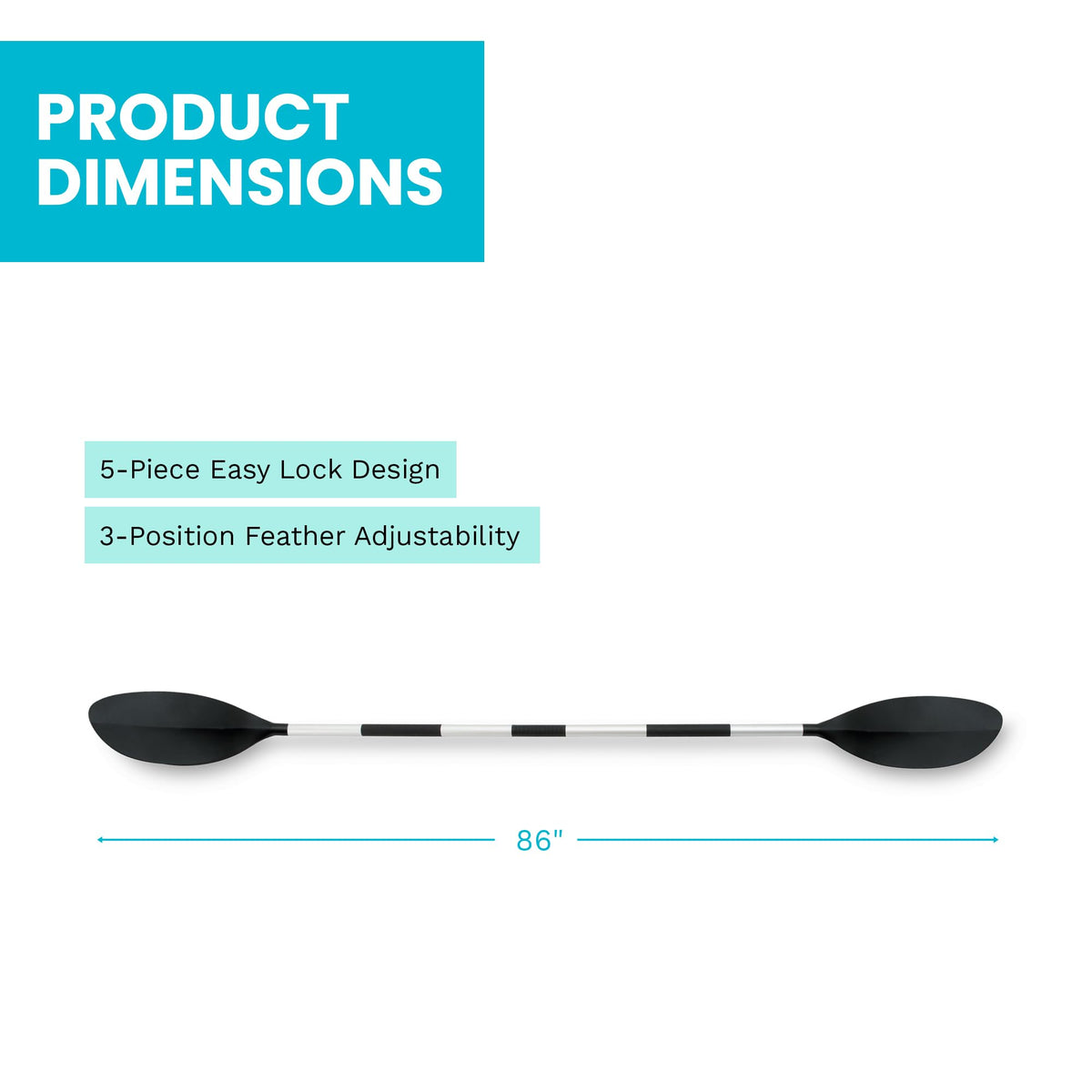 86in Aluminum Kayak Paddle H712